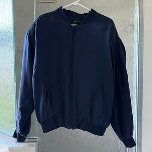 Structure Mens Blue Silk Jacket Size Medium